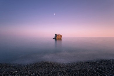 beautiful evening long exposure seascape.