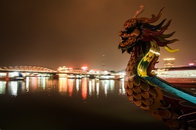 dragon boat in hue, vietnam