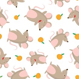 cute mouse pattern for kids in the white backdrop. creative pattern texture  for fabric, wrapping,wallpaper, apparel