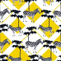 zebra in the wild seamless pattern. animal texture black and white. jungle exotic background. geometric safari textile. fashion design