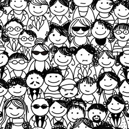 seamless pattern with people crowd for your design