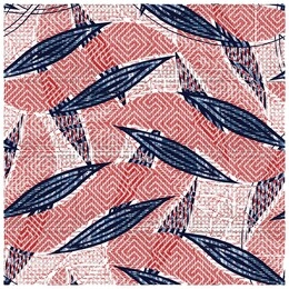 vintage color backgrounds /abstract retro background, digital lines and leaves , design 70s /mix japanese motifs  textures seamless retro floral pattern