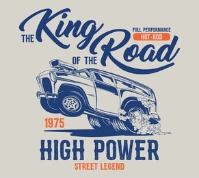 vector hot rod and custom race car illustration for tshirt 