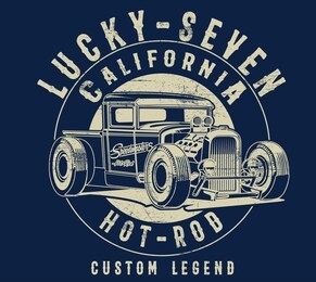 vector hot rod and custom race car illustration for tshirt 