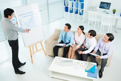 business team at the seminar viewed below