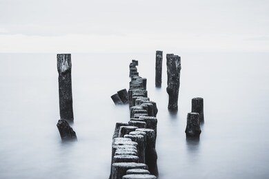 long exposure of a breakwater near rostock