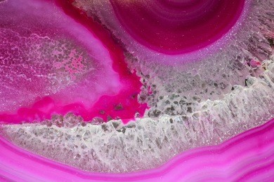 pink agate slice close up