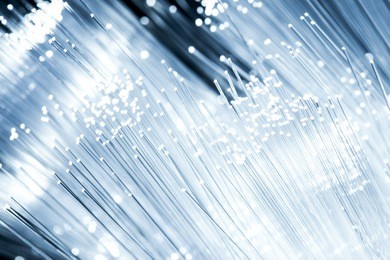 close up of fiber optics