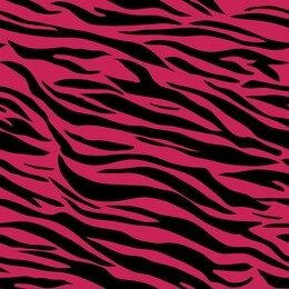 seamless pattern with zebra fur print. vector illustration. exotic wild animalistic textures. pink, black stripes wallpaper, material