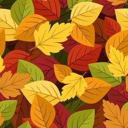 seamless background with colorful autumn leaves. vector illustration.