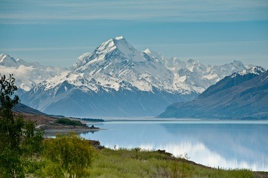 mount cook and lake pukaki new zealand