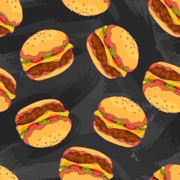 tasty juicy greasy cheeseburger. american cuisine. burger with beef patty, ketchup, pickled cucumbers and onions, melted cheese.