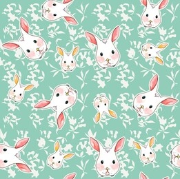 seamless rabbit and flo print design