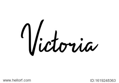 victoria capital word city typography hand written text modern calligraphy lettering. can be used for a sticker, logo or branding 