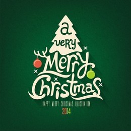 christmas greeting card. merry christmas lettering 