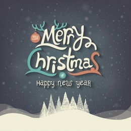 christmas greeting card. merry christmas lettering 
