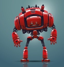 vector red robot