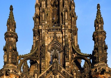 the walter scott monument on princess street, edinburgh, scotland 