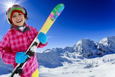 ski, skier, winter - lovely girl has a fun on ski