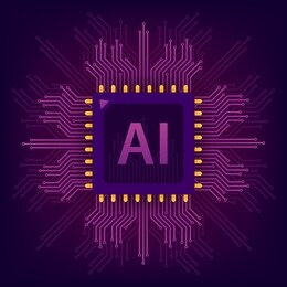 artificial intelligence landing page. ai banner. website template for deep learning concept. vector stock illustration.