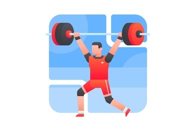 weightlifting vector illustration. a weightlifter is lifting weight.
