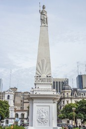 the piramide de mayo (may pyramid), on plaza de mayo square is the oldest national monument in the city of buenos aires, argentina.