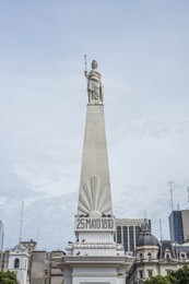 the piramide de mayo (may pyramid), on plaza de mayo square is the oldest national monument in the city of buenos aires, argentina.