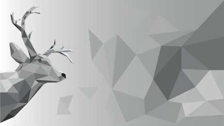deer. monochrome geometric background, dark light colors