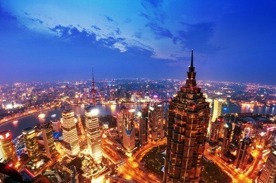 shanghai lujiazui financial center aside the huangpu river.