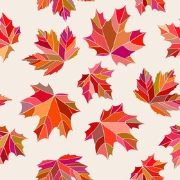 seamless pattern of maple leaves