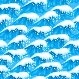 seamless wave pattern with sea foam. background with ocean, river or water texture. wavy surface.
