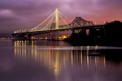 california new bay bridge in morning light