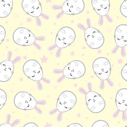 cute bunny rabbit seamless pattern vector background