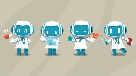 doctor medic robot mascot set