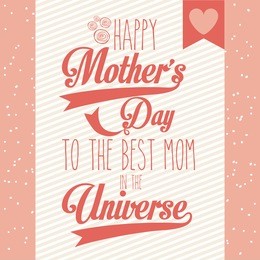 happy mothers day over pink background vector illustration