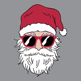 cool santa with red sunglasses