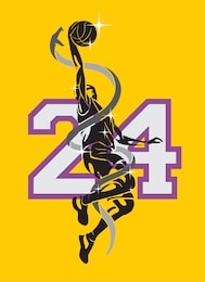 black mamba snake, abstract swirling around basketball athlete