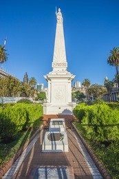 the piramide de mayo (may pyramid), on plaza de mayo square is the oldest national monument in the city of buenos aires, argentina.