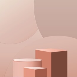 minimal scene with geometrical forms. cylinder podiums in cream background. scene to show cosmetic product, showcase, shopfront, display case. 3d vector illustration.