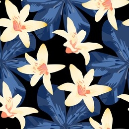 philippine flowers. seamless pattern with indian jungle. big texture in fresh colors. retro background for shirt, dress, underwear. vector seamless pattern with philippine flowers