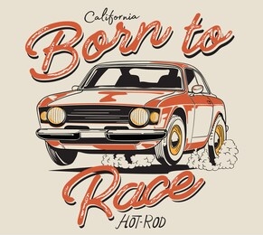 vector classic custom race car illustration for tshirt