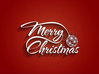 beautiful text design of merry christmas on red color background. vector illustration