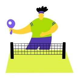 table tennis, ping pong player, athlete character playing sport games - cartoon flat vector illustration isolated