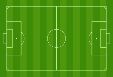 football field field with green pattern  top view background. soccer field background. vector illustration.