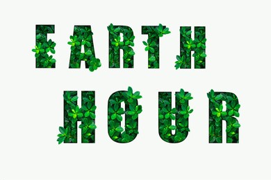 earth hour text on white background