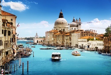 grand canal and basilica santa maria della salute, venice, italy 