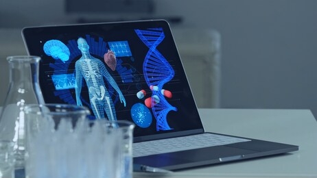 medical technology concept. remote medicine. electronic medical record.