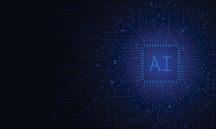 artificial intelligence ,ai chipset on circuit board, futuristic technology concept