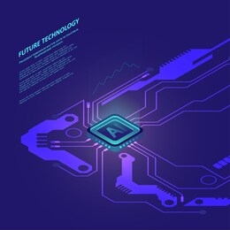 artificial intelligence illustration. abstract futuristic circuit board background. hi-tech illustration of digital technology. graphic concept for your design.