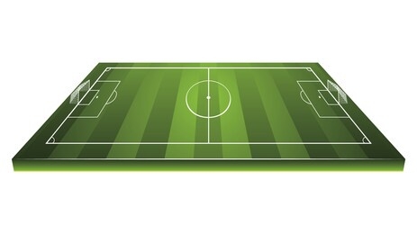 football or soccer field with white markings illustration.